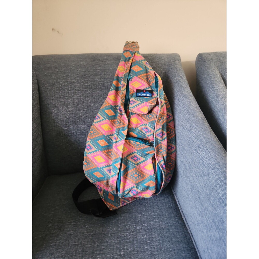 Kavu Rope Sling Bag Rhombus Rug Design Multicolor